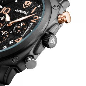 Ceas WEIDE, Quartz, Casual Sport, Galben, Curea Metalica, WD009B-4C