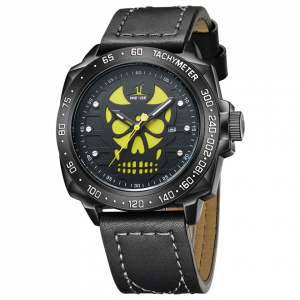 Ceas WEIDE, Quartz, Casual Sport, Galben, Curea Piele, UV1510B-3C
