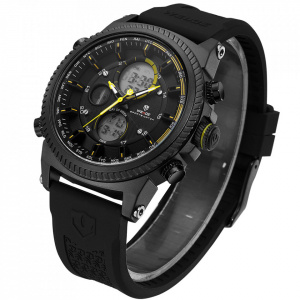 Ceas WEIDE, Quartz, Casual Sport, Galben, Curea Silicon, WH6403B-3C