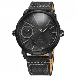Ceas WEIDE, Quartz, Casual Sport, Negru, Curea Piele, UV1508B-2C