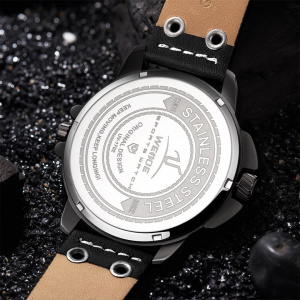 Ceas WEIDE, Quartz, Casual Sport, Negru, Curea Piele, UV1702B-5C