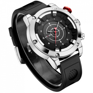 Ceas WEIDE, Quartz, Casual Sport, Negru, Curea Piele, WH6301-1C