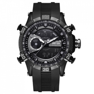 Ceas WEIDE, Quartz, Casual Sport, Negru, Curea Silicon, WH6902B-6C