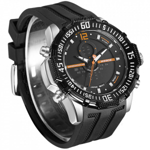 Ceas WEIDE, Quartz, Casual Sport, Orange, Curea Silicon, WH6105-12C