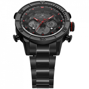 Ceas WEIDE, Quartz, Casual Sport, Rosu, Curea Metalica, WH6308B-2C