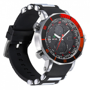 Ceas WEIDE, Quartz, Casual Sport, Rosu, Curea Silicon, WH5203-9C