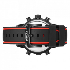 Ceas WEIDE, Quartz, Casual Sport, Rosu, Curea Silicon, WH6310B-2C