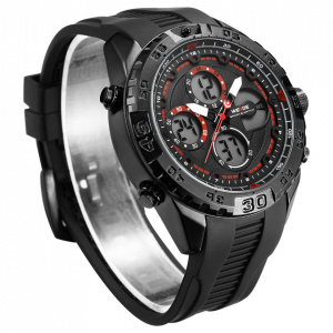 Ceas WEIDE, Quartz, Casual Sport, Rosu, Curea Silicon, WH6909B-6C