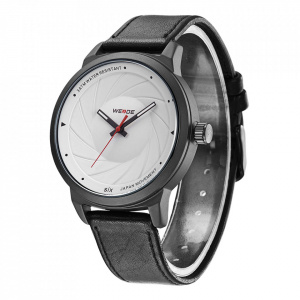 Ceas WEIDE, Quartz, Clasic, Alb, Curea Piele, WD005B-2C