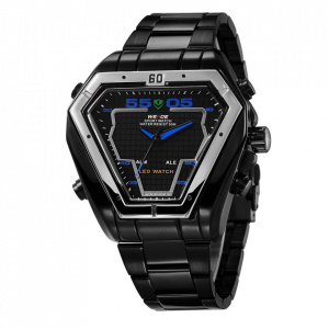 Ceas WEIDE, Quartz, Fashion, Albastru,Curea Metalica, WH1102B-4C