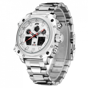 Ceas WEIDE, Quartz, Casual Sport, Alb, Curea Metalica, WH7303-2C