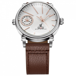 Ceas WEIDE, Quartz, Casual Sport, Alb, Curea Piele, UV1508-3C