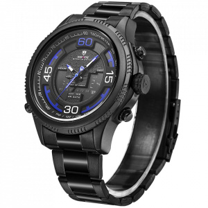 Ceas WEIDE, Quartz, Casual Sport, Albastru, Curea Metalica, WH6306B-4C
