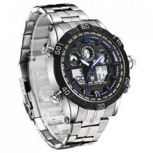 Ceas WEIDE, Quartz, Casual Sport, Albastru, Curea Metalica, WH6901-5C