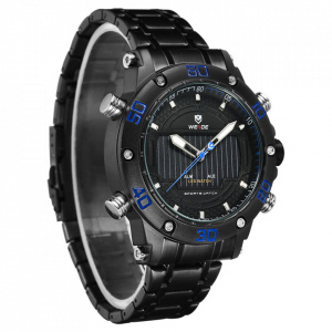 Ceas WEIDE, Quartz, Casual Sport, Albastru, Curea Metalica, WH6910B-4C