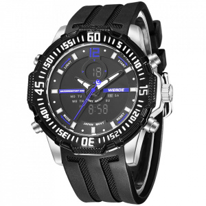 Ceas WEIDE, Quartz, Casual Sport, Albastru, Curea Silicon, WH6105-11C