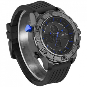 Ceas WEIDE, Quartz, Casual Sport, Albastru, Curea Silicon, WH6108B-9C