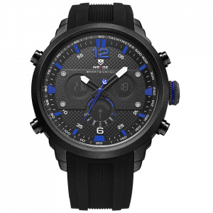 Ceas WEIDE, Quartz, Casual Sport, Albastru, Curea Silicon, WH6303B-8C