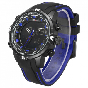 Ceas WEIDE, Quartz, Casual Sport, Albastru, Curea Silicon, WH6310B-4C