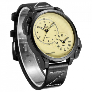 Ceas WEIDE, Quartz, Casual Sport, Galben, Curea Piele, UV1706B-2C