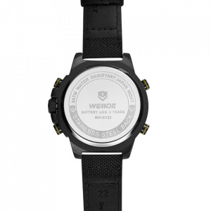 Ceas WEIDE, Quartz, Casual Sport, Galben, Curea Piele, WH6102B-7C