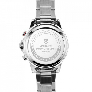 Ceas WEIDE, Quartz, Casual Sport, Negru, Curea Metalica, WH6908-1C