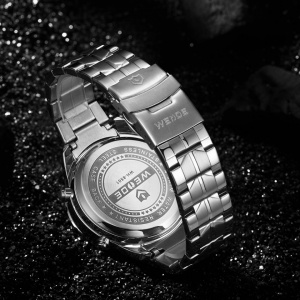 Ceas WEIDE, Quartz, Casual Sport, Negru, Curea Metalica, WH8501-1C