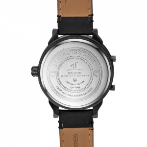Ceas WEIDE, Quartz, Casual Sport, Negru, Curea Piele, UV1506B-1C