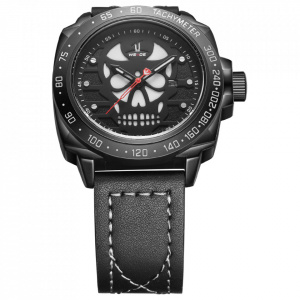 Ceas WEIDE, Quartz, Casual Sport, Negru, Curea Piele, UV1510B-1C