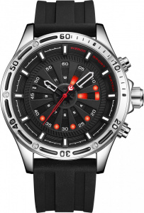 Ceas WEIDE, Quartz, Casual Sport, Negru, Curea Silicon, WH7308-1C