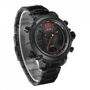 Ceas WEIDE, Quartz, Casual Sport, Rosu, Curea Metalica, WH6905B-2C