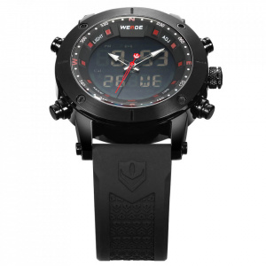 Ceas WEIDE, Quartz, Casual Sport, Rosu, Curea Silicon, WH6309B-2C