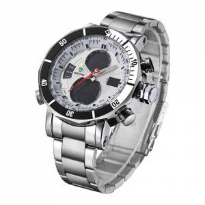 Ceas WEIDE, Quartz, Casual Sport, Alb, Curea Metalica, WH5203-2C