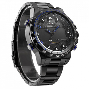 Ceas WEIDE, Quartz, Casual Sport, Albastru, Curea Metalica, WH6102B-4C