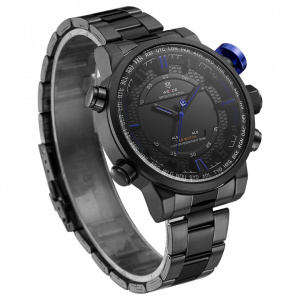 Ceas WEIDE, Quartz, Casual Sport, Albastru, Curea Metalica, WH6402B-4C