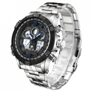 Ceas WEIDE, Quartz, Casual Sport, Albastru, Curea Metalica, WH6901-5C