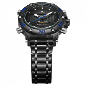 Ceas WEIDE, Quartz, Casual Sport, Albastru, Curea Metalica, WH6910B-4C
