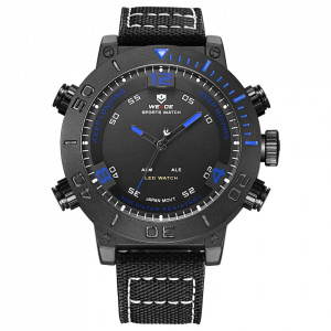 Ceas WEIDE, Quartz, Casual Sport, Albastru, Curea Piele, WH6103B-4C