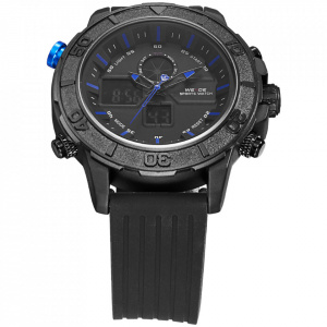Ceas WEIDE, Quartz, Casual Sport, Albastru, Curea Silicon, WH6108B-9C