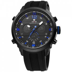Ceas WEIDE, Quartz, Casual Sport, Albastru, Curea Silicon, WH6303B-8C