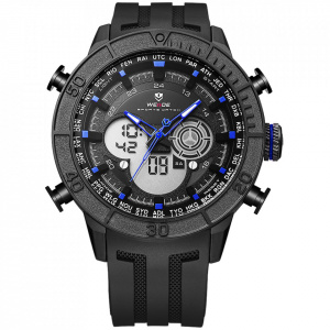 Ceas WEIDE, Quartz, Casual Sport, Albastru, Curea Silicon, WH6308B-8C