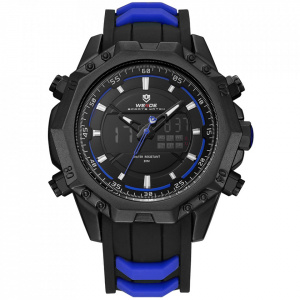 Ceas WEIDE, Quartz, Casual Sport, Albastru, Curea Silicon, WH6406B-4C