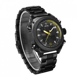 Ceas WEIDE, Quartz, Casual Sport, Galben, Curea Metalica, WH7302B-3C