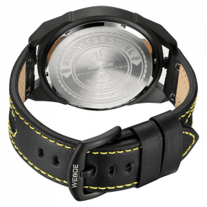 Ceas WEIDE, Quartz, Casual Sport, Galben, Curea Piele, UV1703-3C