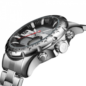 Ceas WEIDE, Quartz, Casual Sport, Negru, Curea Metalica, WH8502-1C