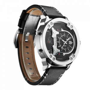 Ceas WEIDE, Quartz, Casual Sport, Negru, Curea Piele, UV1506-1C