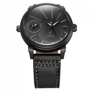 Ceas WEIDE, Quartz, Casual Sport, Negru, Curea Piele, UV1508B-2C
