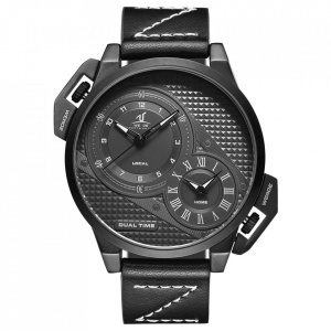 Ceas WEIDE, Quartz, Casual Sport, Negru, Curea Piele, UV1706B-1C