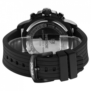 Ceas WEIDE, Quartz, Casual Sport, Negru, Curea Silicon, WH6108B-6C