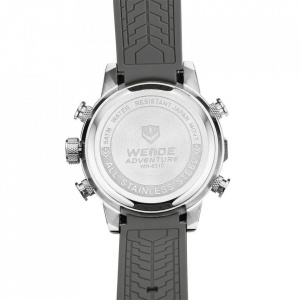Ceas WEIDE, Quartz, Casual Sport, Negru, Curea Silicon, WH6310-1C
